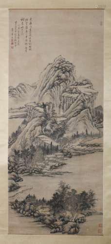 Chinese Ink/Color Landscape Painting on Scroll