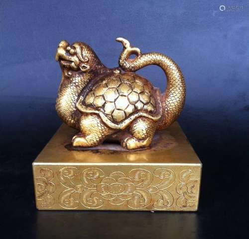 Chinese Gilt Bronze Seal