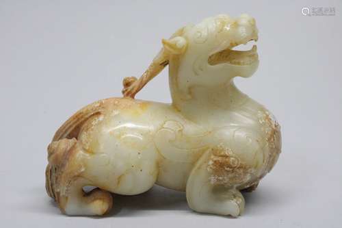 Chinese White Jade Mythical Beast