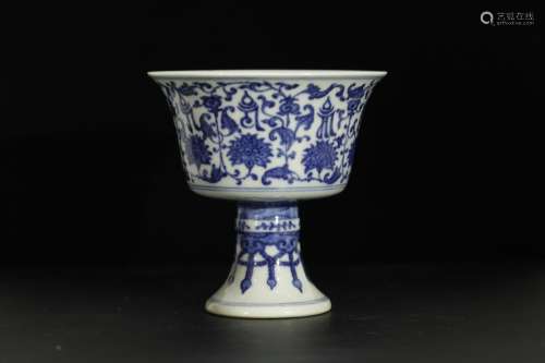 Chinese Blue/White Porcelain Pattern Cup