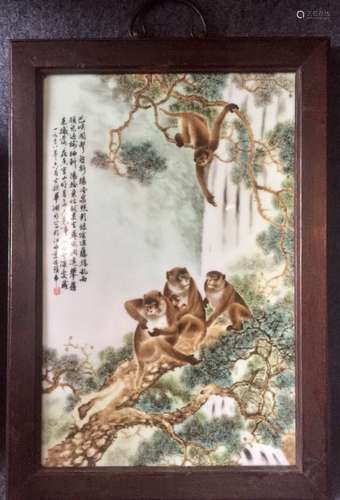 Chinese Famille Rose Porcelain Plaque, Signed