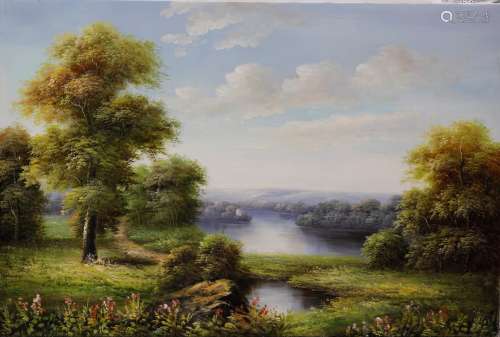 Oil on canvas of lanscape