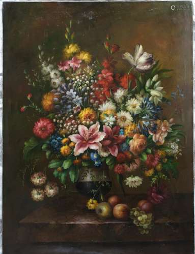 oil on canvas of flower still