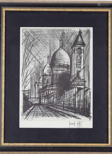 Framed sketch of a street