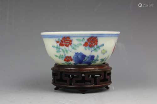 Chinese doucai porcelain Chicken Cup Chenghua mark