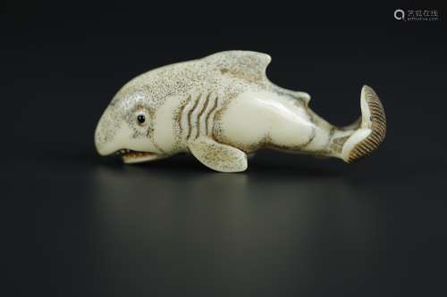 Vintage Netsuke carving of a shark