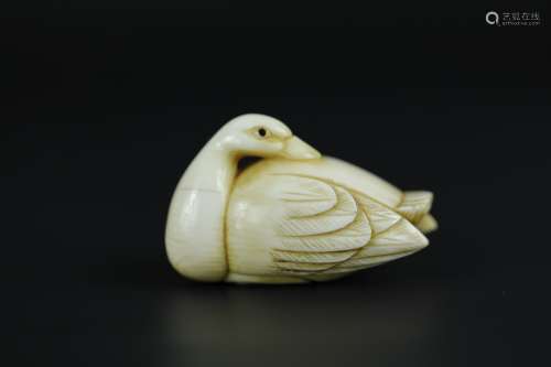 Vintage Netsuke carving of a duck