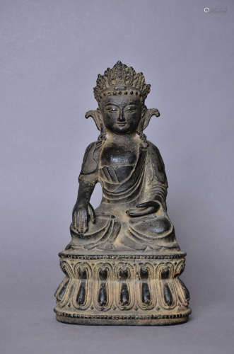 Chinese 17 century copper buddha statue