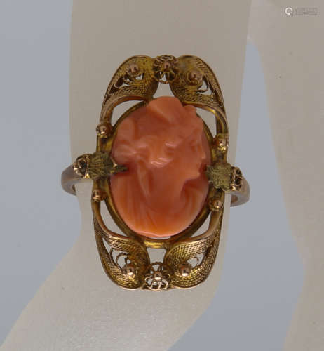 Red Coral 10k ring