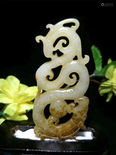 HETIAN JADE DRAGON PANDENT