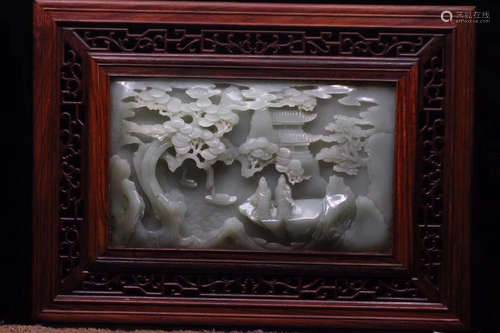 HETIAN JADE TABLE SCREEN OF CHI BI HUAI GU