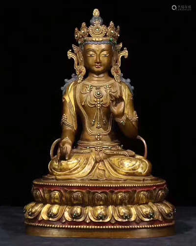 QING DYNASTY BRONZE BUDDHA FIGURE