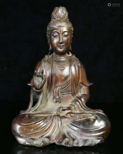 QING DYNASTY AGILAWOOD GUANYIN FIGURE