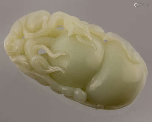WHITE JADE CARVED WITH MONKEY