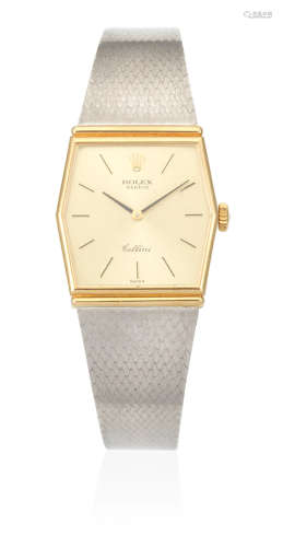 Cellini, Ref: 4323, Circa 1980  Rolex. A lady's 18K gold manual wind bracelet watch