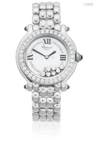 Happy Sport, Ref: 27/8280-23/11, Circa 2010  Chopard. A lady's stainless steel and diamond set quartz calendar bracelet watch