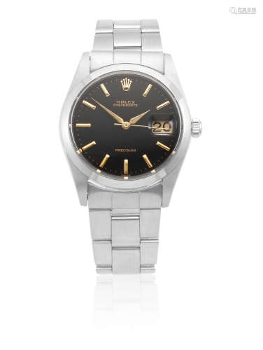 Date, Ref: 6694, Circa 1967  Rolex. A stainless steel manual wind calendar bracelet watch