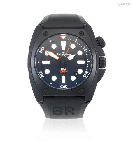 BR02-20-S-03924, Sold 5th November 2010  Bell & Ross. A black DLC coated stainless steel automatic calendar wristwatch