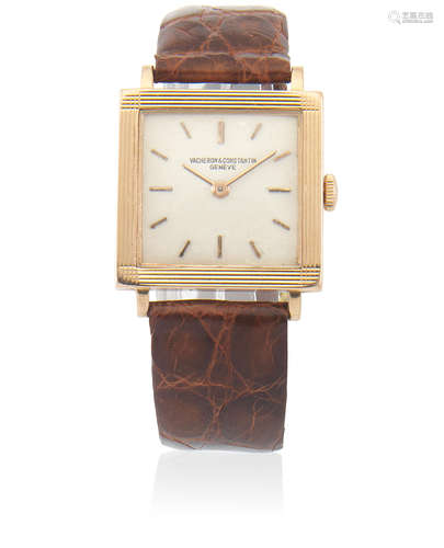 Ref: 6759, Circa 1970  Vacheron & Constantin. A lady's 18K gold manual wind square wristwatch