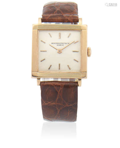 Ref: 6759, Circa 1970  Vacheron & Constantin. A lady's 18K gold manual wind square wristwatch