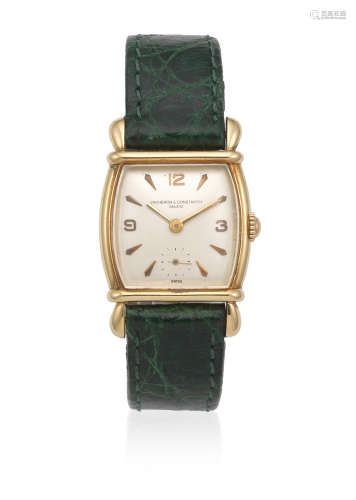 Ref: 4238, Circa 1938  Vacheron & Constantin. A lady's 18K gold manual wind tonneau form wristwatch with flared lugs
