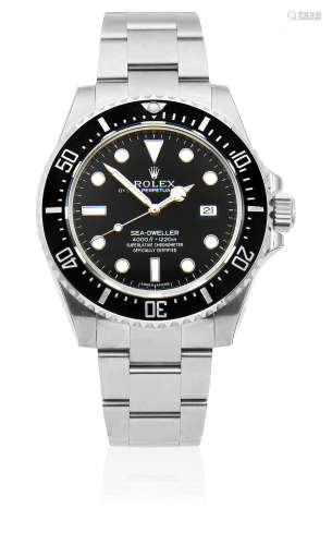 Sea-Dweller, Ref: 116600, Sold 14th May 2014  Rolex. A stainless steel automatic calendar bracelet watch