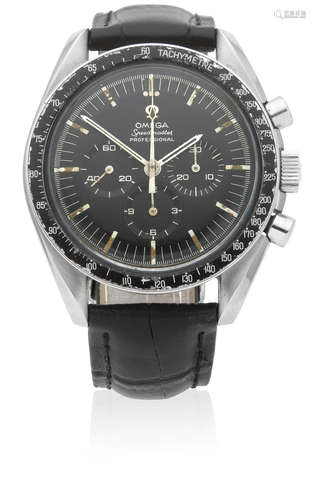 Speedmaster, Ref: 145.012-67 SP, Circa 1967  Omega. A stainless steel manual wind chronograph wristwatch