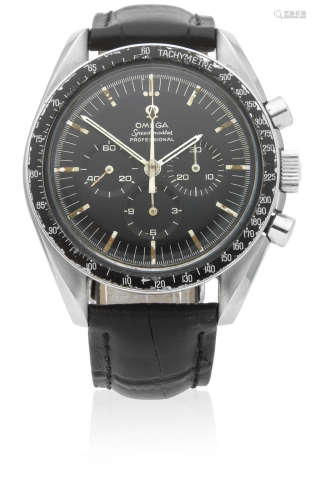Speedmaster, Ref: 145.012-67 SP, Circa 1967  Omega. A stainless steel manual wind chronograph wristwatch