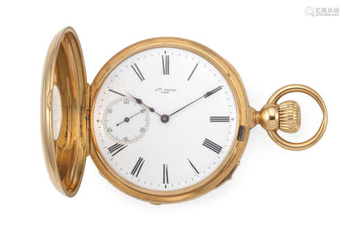 Circa 1905  A. Eppner & Co. A continental gold keyless wind half hunter pocket watch