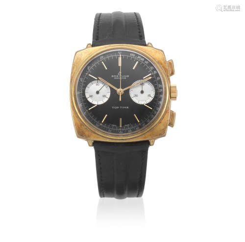 Top Time, Ref: 2008, Circa 1967  Breitling. A gold plated and stainless steel manual wind cushion form chronograph wristwatch