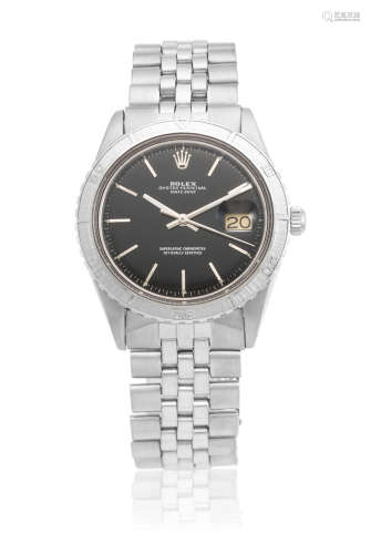 Datejust, Ref: 6125, Circa 1965  Rolex. A stainless steel automatic calendar bracelet watch