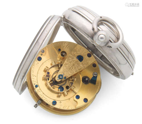 London Hallmark for 1887  Barrauds, Cornhill, London. A fine silver key wind open face chronometer pocket watch