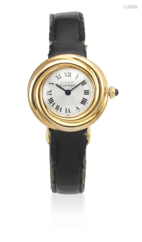 Trinity, Ref: 2735, Sold 29th July 2000  Cartier. A lady's gold plated silver quartz wristwatch