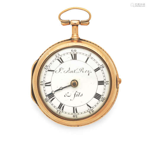 Circa 1800  Jn Ante Rey & Fils. A continental gold key wind pair case pocket watch