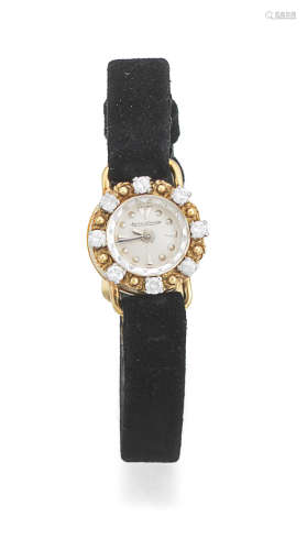 Circa 1936   Jaeger-LeCoultre. A lady's 18K gold manual wind diamond set wristwatch