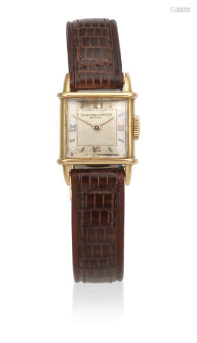 Circa 1920  Vacheron & Constantin. A lady's 18K gold manual wind square wristwatch