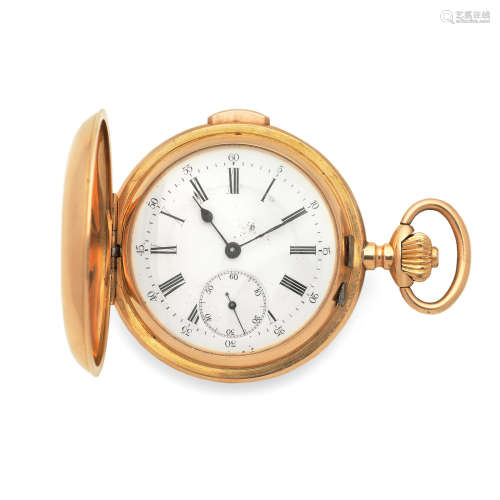 Circa 1900  Le Phare. An 18K gold keyless wind minute repeating full hunter pocket watch
