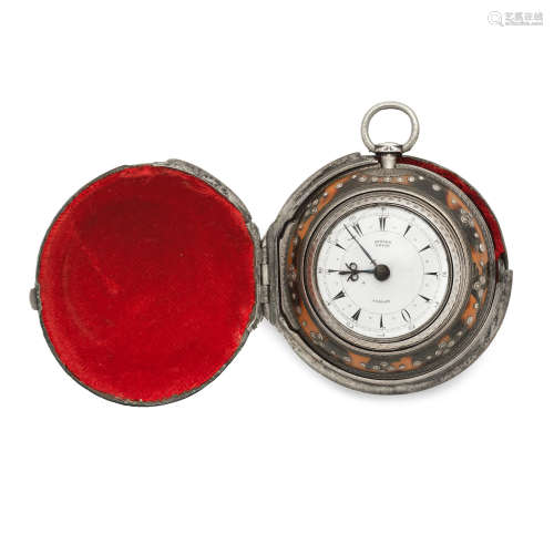 London Hallmark for 1849  Edward Prior, London. A quadruple silver and horn cased key wind pocket watch for the Turkish market