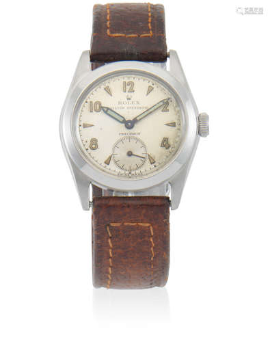 Oyster Speedking, Circa 1950  Rolex. A stainless steel manual wind wristwatch