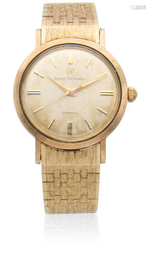Gyromatic, Circa 1970  Girard Perregaux. An 18K gold automatic bracelet watch