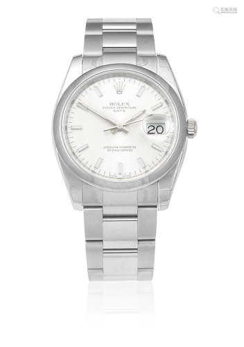 Date, Ref: 115200, Circa 2006  Rolex. A stainless steel automatic calendar bracelet watch