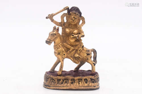 GILT BRONZE CAST 'PALDEN LHAMO' FIGURE