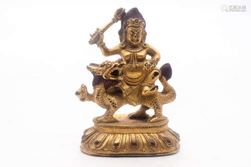 GILT BRONZE CAST 'JAMBHALA' FIGURE