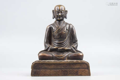 BRONZE CAST ARHAT SEATED FIGURE