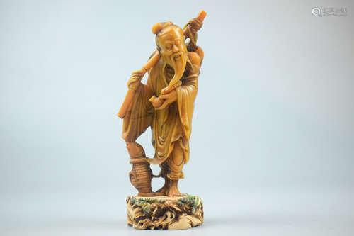 SHOUSHAN SOAPSTONE CARVED 'ELDER' FIGURE