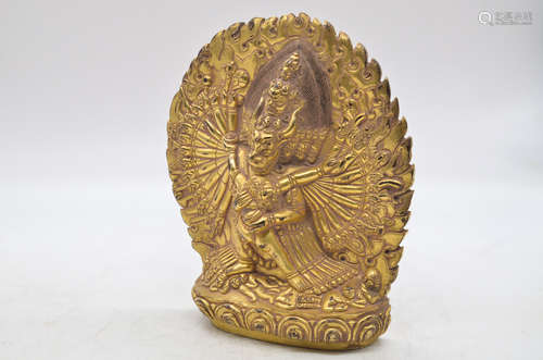 GILT BRONZE CAST ACALA FIGURE