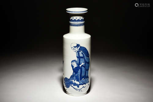BLUE AND WHITE 'PEOPLE' VASE