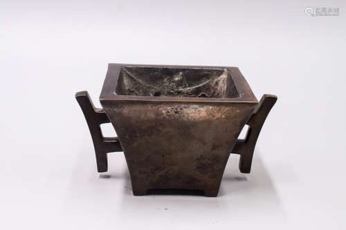 BRONZE CAST CENSER WITH HANDLES