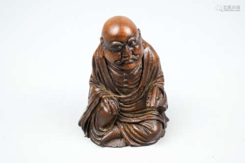 BAMBOO CARVED ARHAT FIGURE
