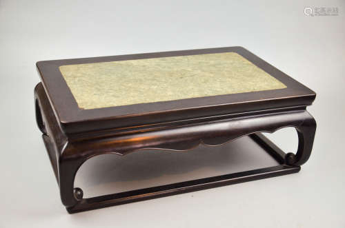 ZITAN WOOD STAND WITH CLOISONNE PANEL